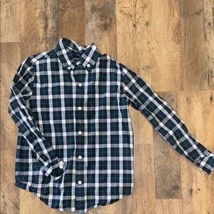 Janie and Jack Green Plaid Dress Shirt Size 6